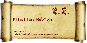 Mihalics Róza névjegykártya