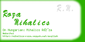 roza mihalics business card